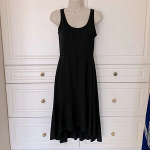 Gap little black dress high low hem tank sleeveless stretch jersey body con xsp